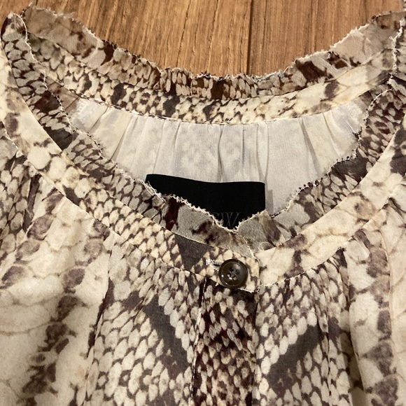 J.Crew Collection Snakeskin Print Silk Blouse - Picture 6 of 9